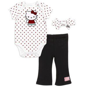 HELLO KITTY Newborn Girls 3-Piece Layette Set